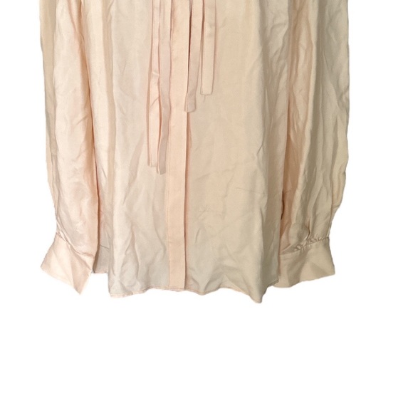 COS Tie Neck Light Peach Cupro Pussycat Blouse - 10 - Picture 6 of 15